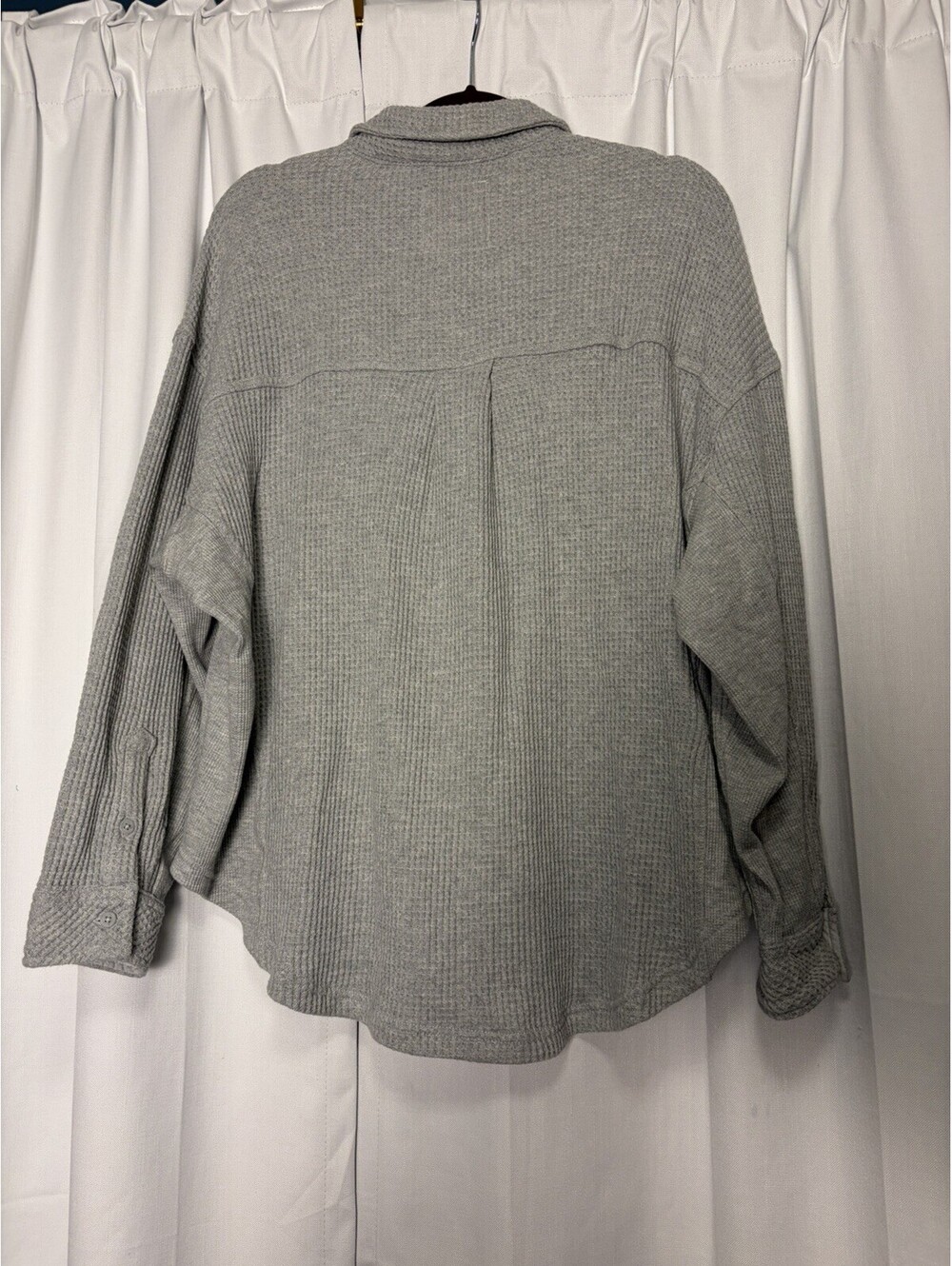 Aerie Lumberjane Waffle Shirt In Medium Heather Grey Size Medium Retail $65 - Picture 6 of 7